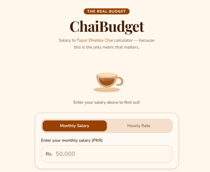 Chai Budget